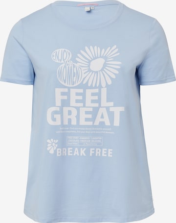 T-shirt QS en bleu : devant