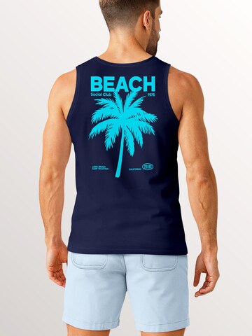 Neverless Shirt 'Beach Club Palme' in Blue