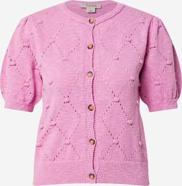Oasis Knit cardigan 'Bobble' in Pink: front