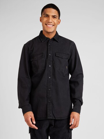 MUSTANG Regular fit Button Up Shirt in Black: front