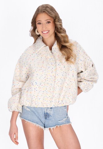 Veste mi-saison IZIA en blanc : devant