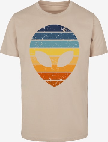 T-Shirt 'Alien Sonnenuntergang Retro' F4NT4STIC en beige : devant