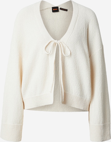 BOSS Neuletakki 'C_Forleans' värissä valkoinen: etupuoli