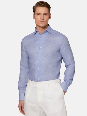 Boggi Milano Regular fit Overhemd in Blauw: voorkant