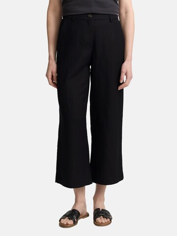TOM TAILOR Wide leg Broek in Zwart: voorkant
