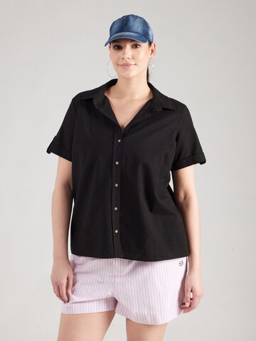 ONLY Carmakoma Blouse in Zwart: voorkant