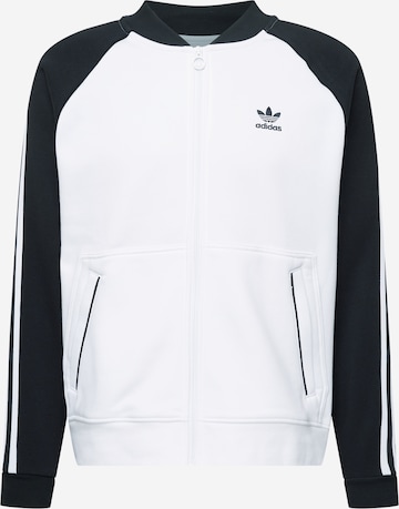 ADIDAS ORIGINALS Zip-Up Hoodie in White: front