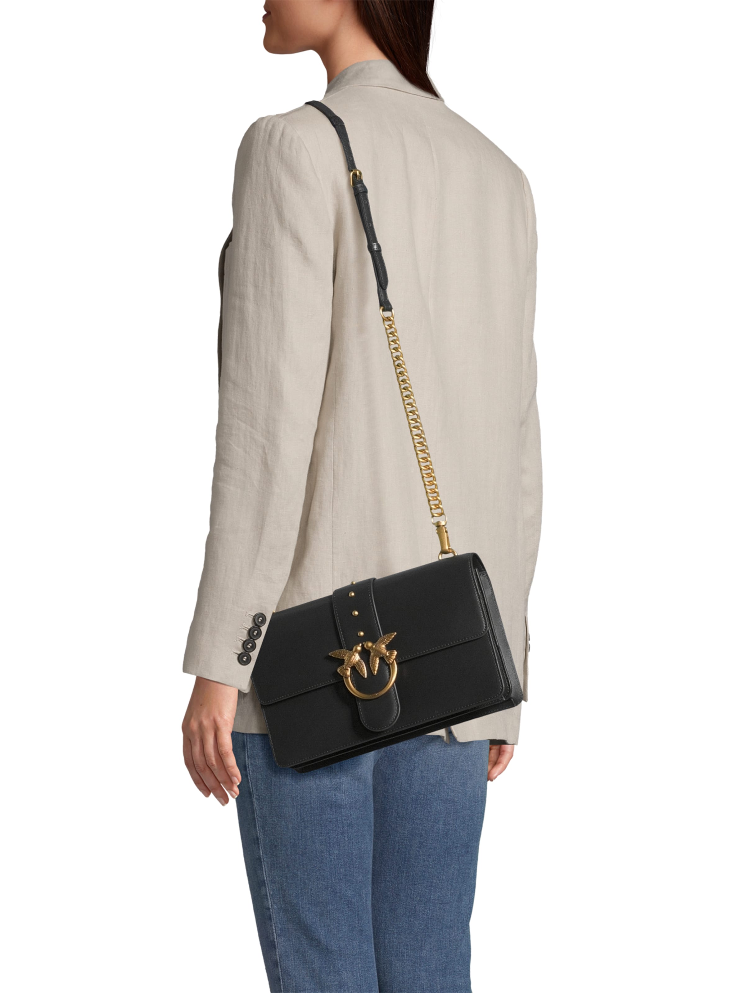 PINKO - Bolso de hombro 'LOVE ONE CLASSIC' en negro