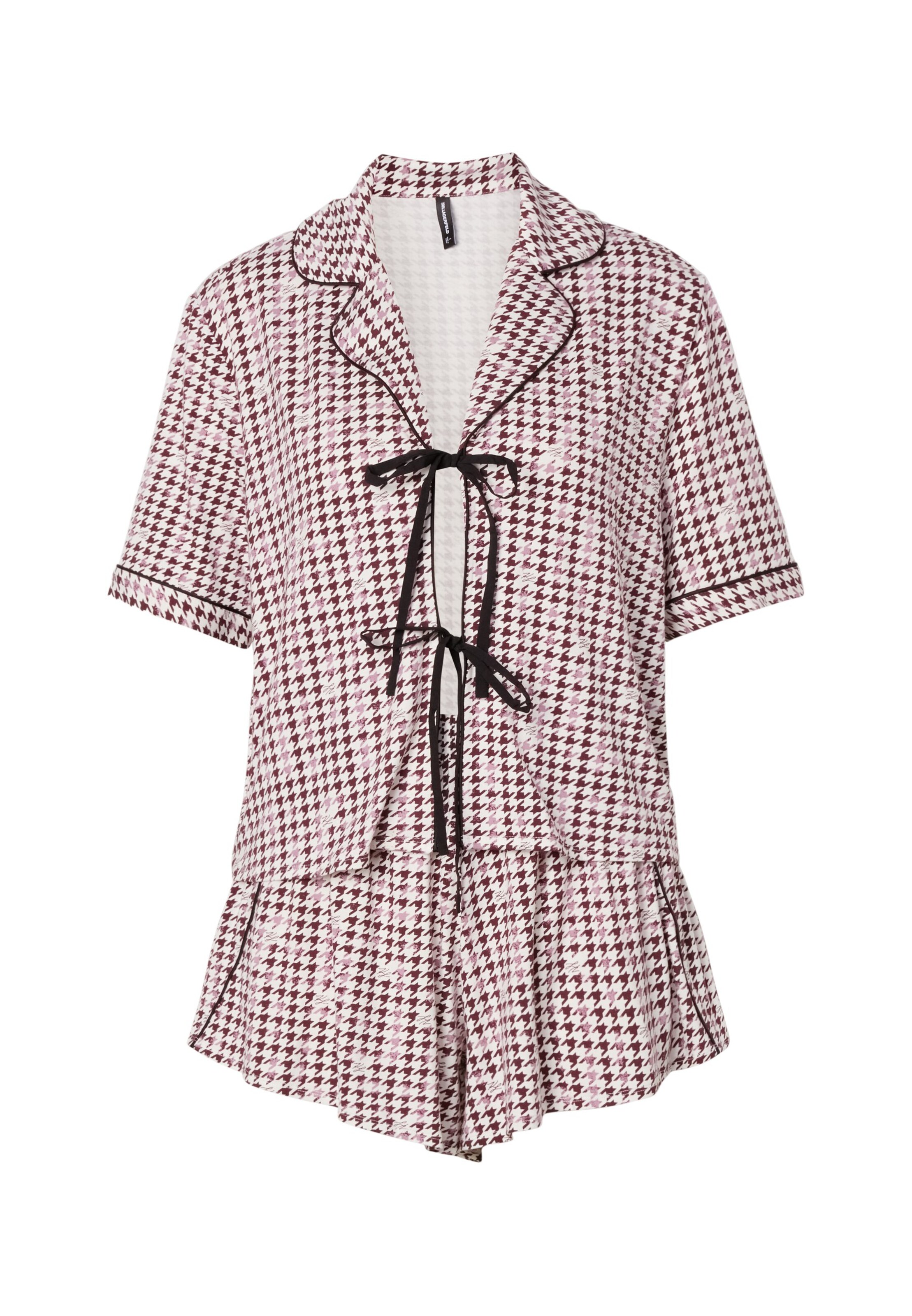 Karl Lagerfeld - Pijama de pantalón corto 'AUTOGRAPH' en rojo: frente