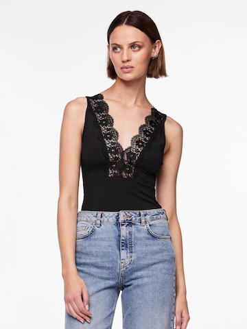 PIECES Shirt bodysuit 'NOAMI' in Black: front