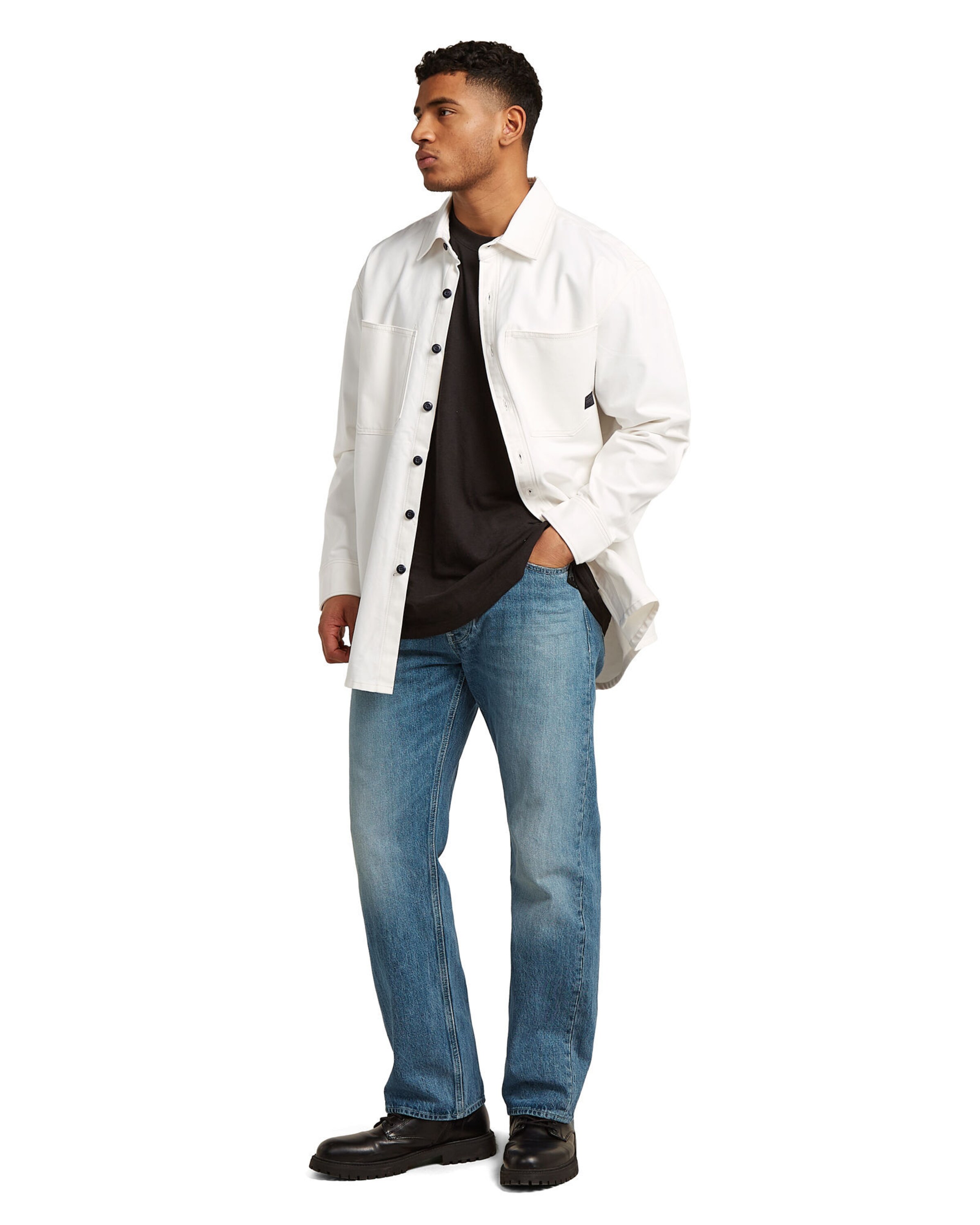 G-STAR Regular fit Zakelijk overhemd 'Relaxed 2-Pocket Shirt' in Wit