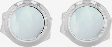 Akzent Earrings 'Sunday, Perlmutt, wasserfest' in Silver: front