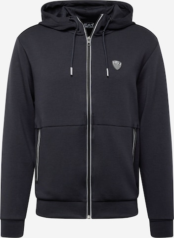 EA7 Emporio Armani - Sudadera con cremallera en azul: frente