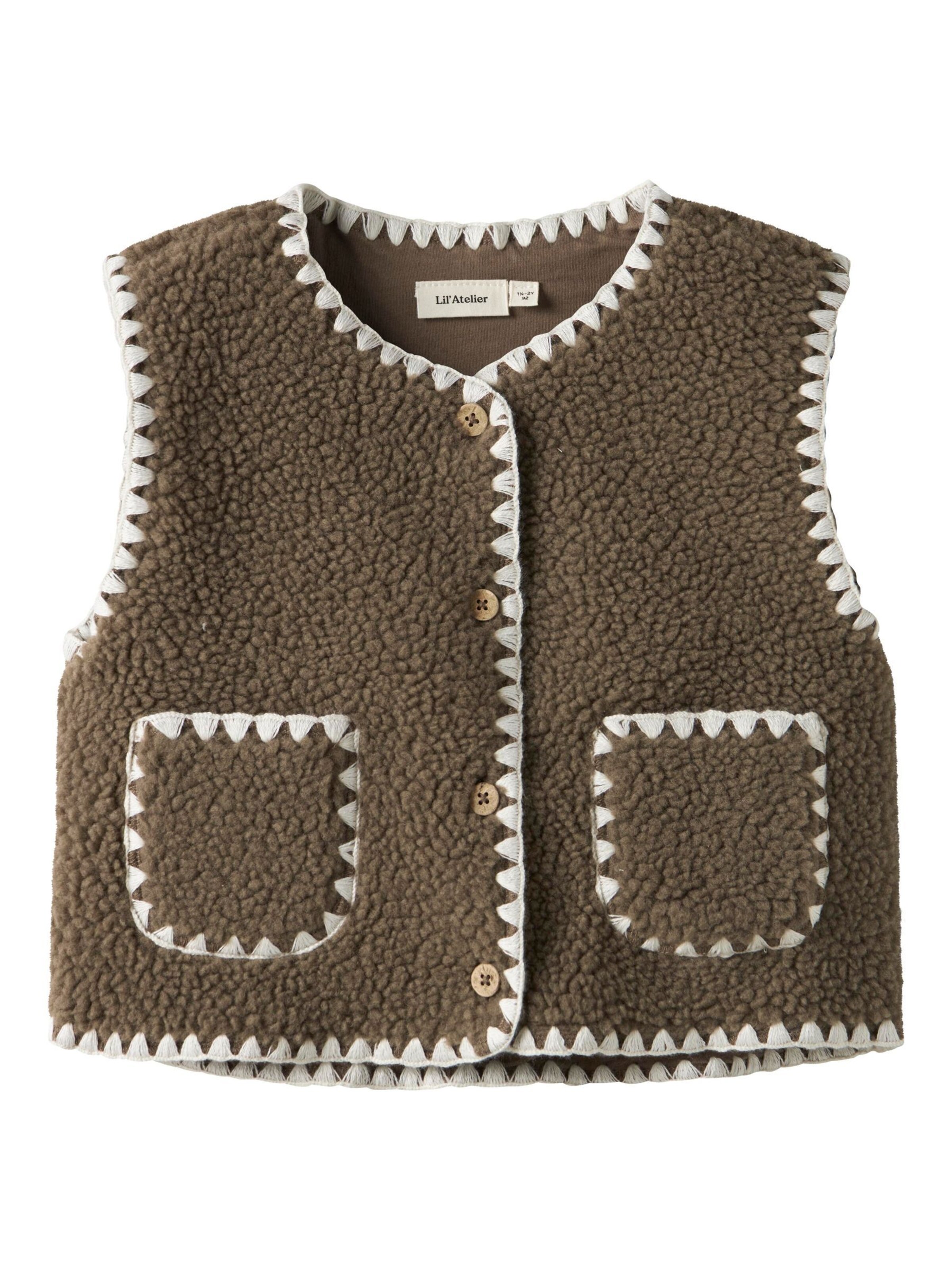 Lil'Atelier Bodywarmer in Bruin: voorkant