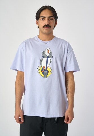 Cleptomanicx T-Shirt 'Scooter Gull' in Lila: predná strana