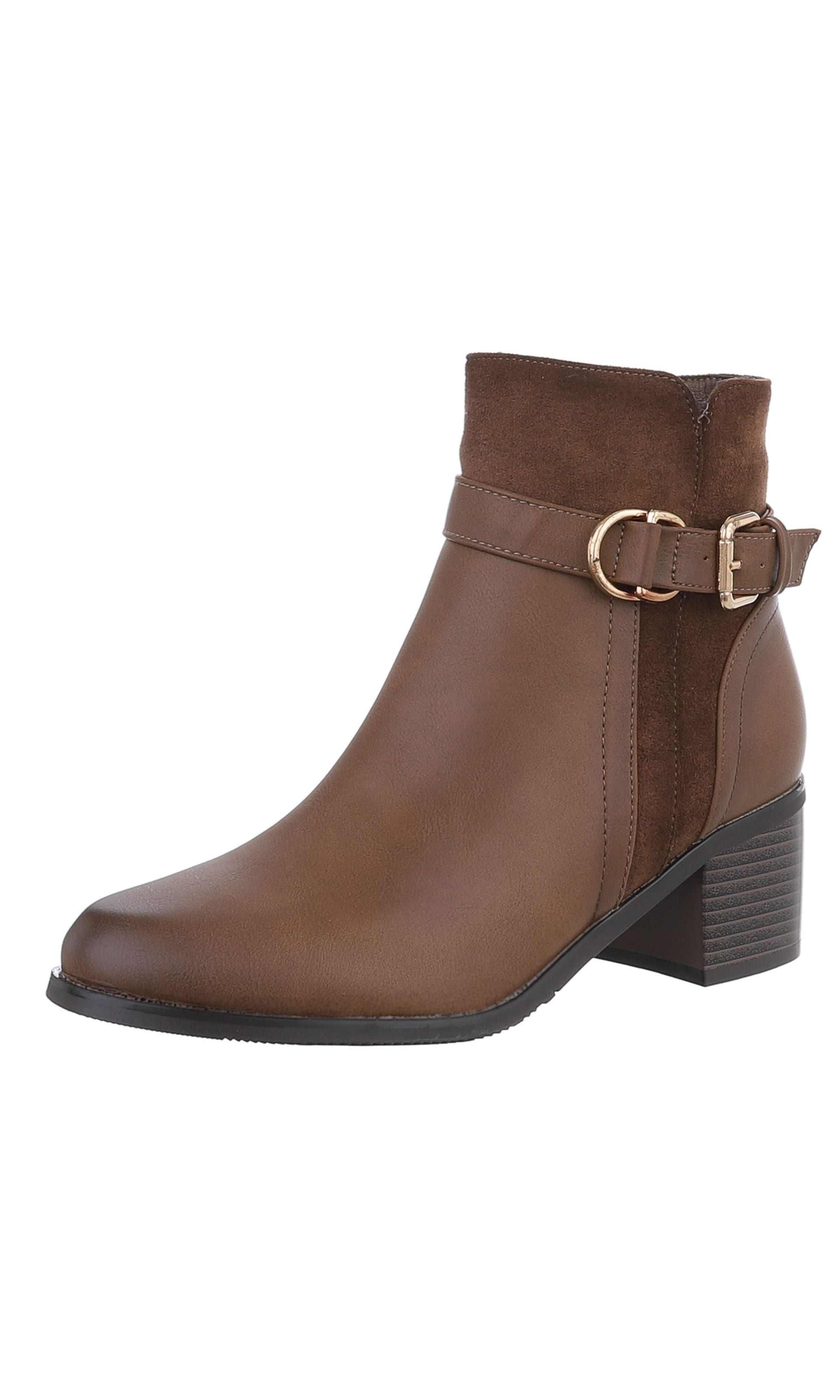 Ital-Design Stiefelette in Braun: Vorderseite