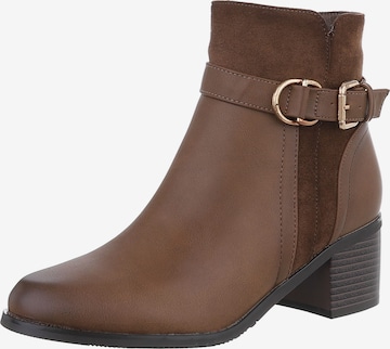Ital-Design Stiefelette in Braun: Vorderseite