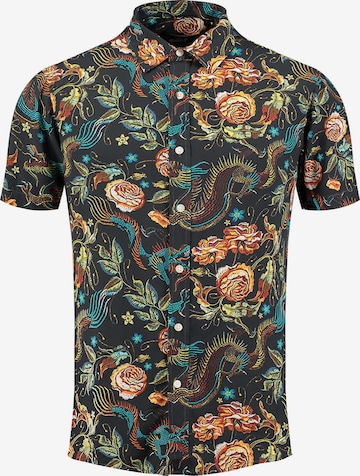 Key LargoRegular Fit Košulja 'KLDRAGON' - crna boja: prednji dio