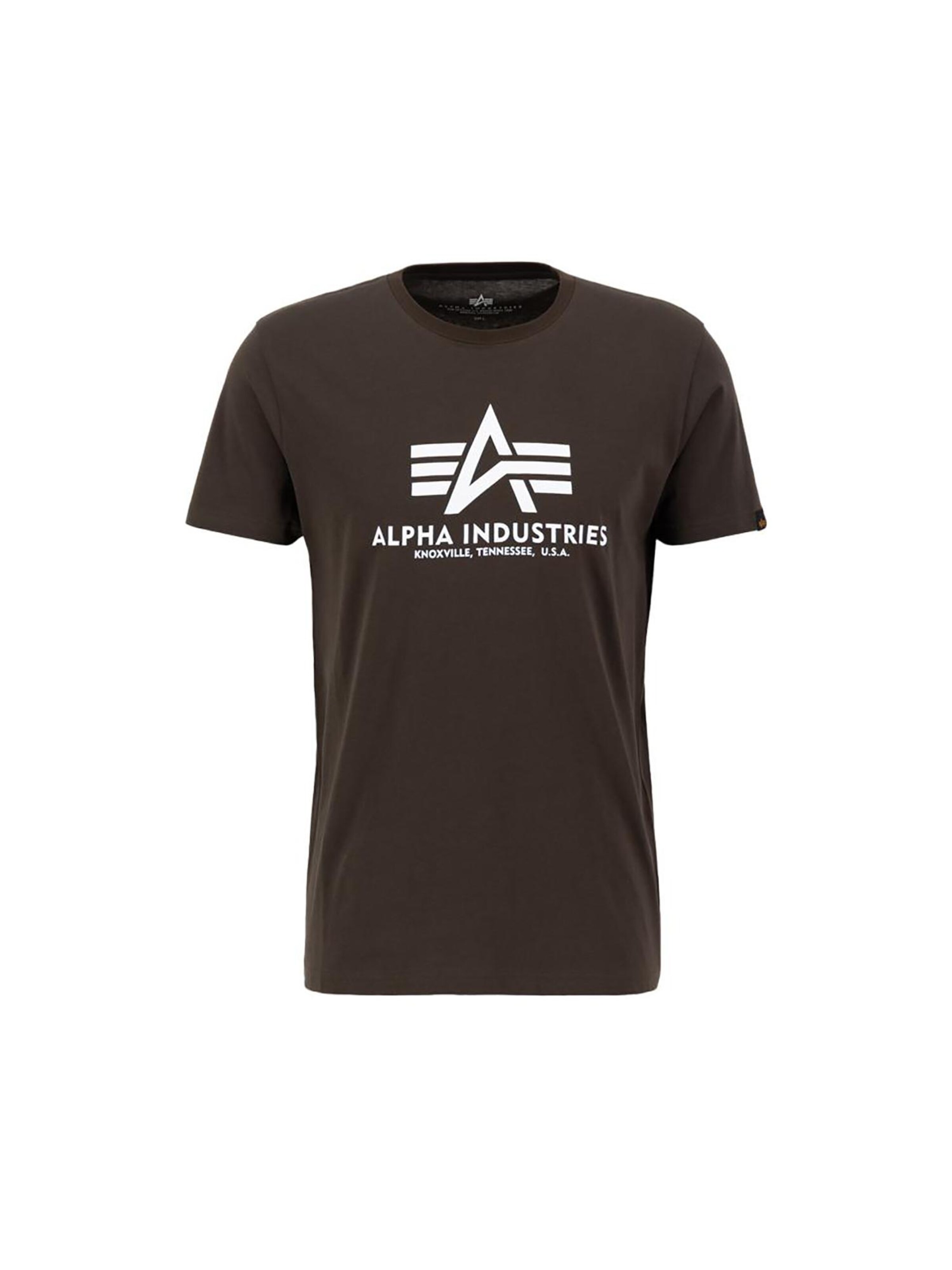 ALPHA INDUSTRIES Shirt 'Basic Logo'‌‌‌‌‌‌‌‌ in Grün: Vorderseite