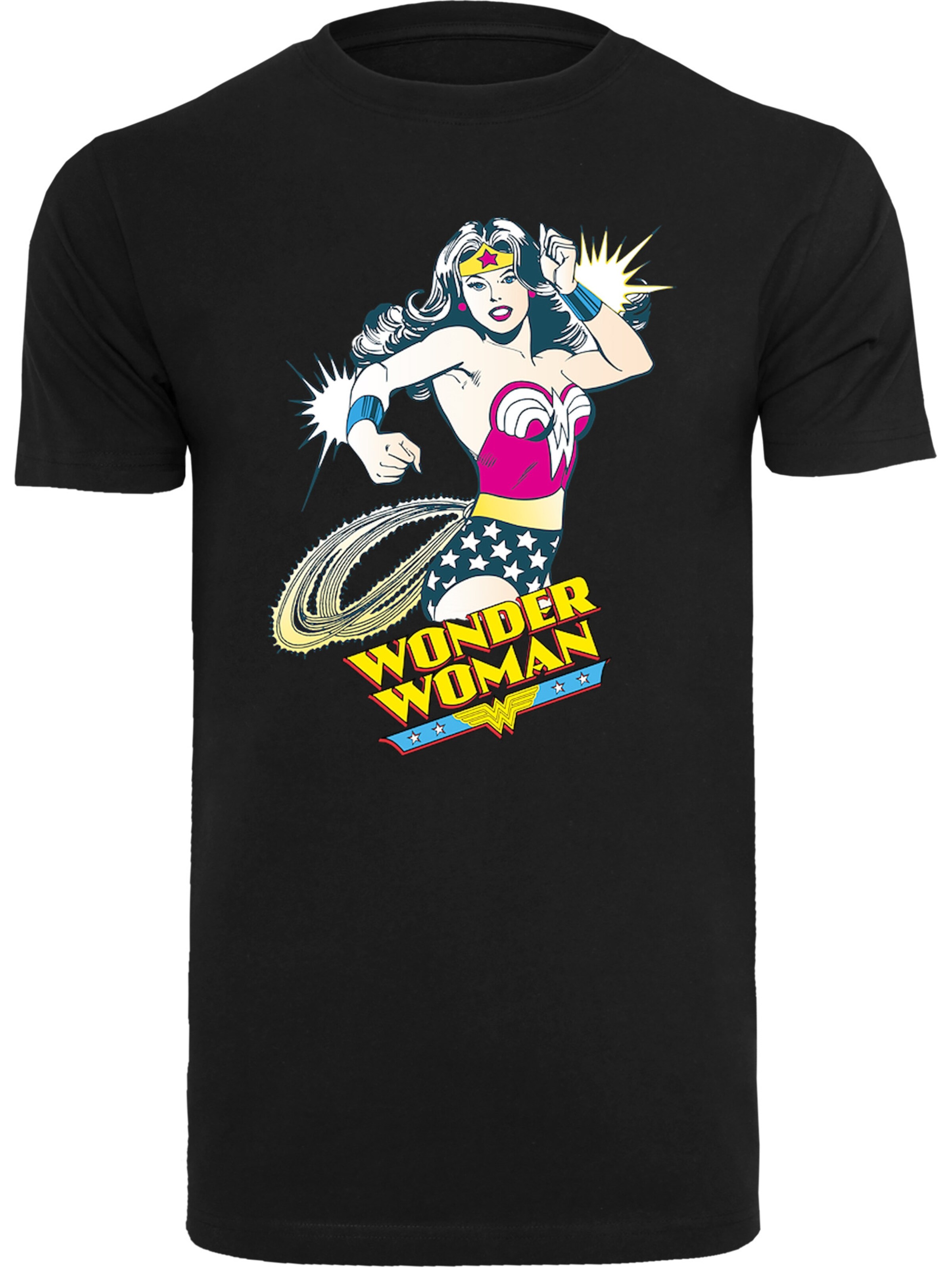 F4NT4STIC Shirt 'DC Comics Wonder Woman Vintage Lasso' in Black: front