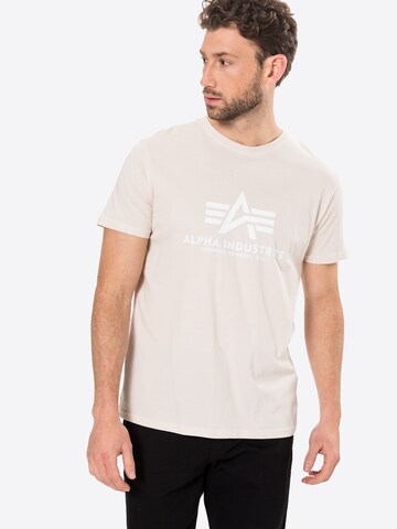 T-Shirt ALPHA INDUSTRIES en beige : devant