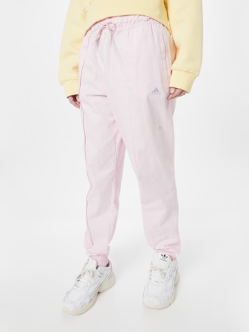 Effilé Pantalon de sport 'Loose With Healing Crystals-Inspired Graphics' ADIDAS SPORTSWEAR en rose : devant