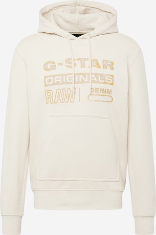 G-Star RAW Sweatshirt 'Distressed Originals' in Beige: front