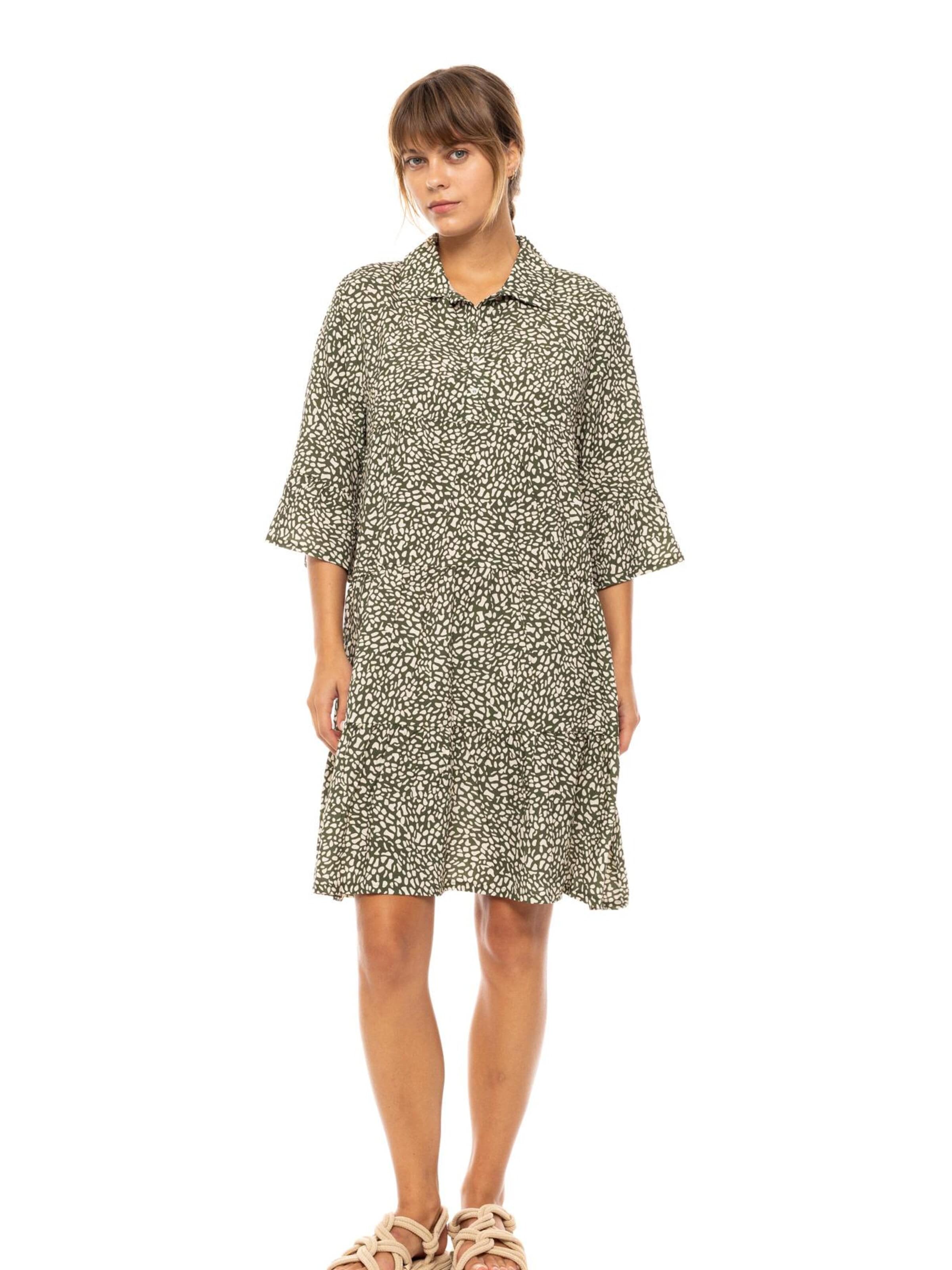 Pink Label - Vestido camisero 'BEACHWEAR DITSY GREEN' en verde: frente