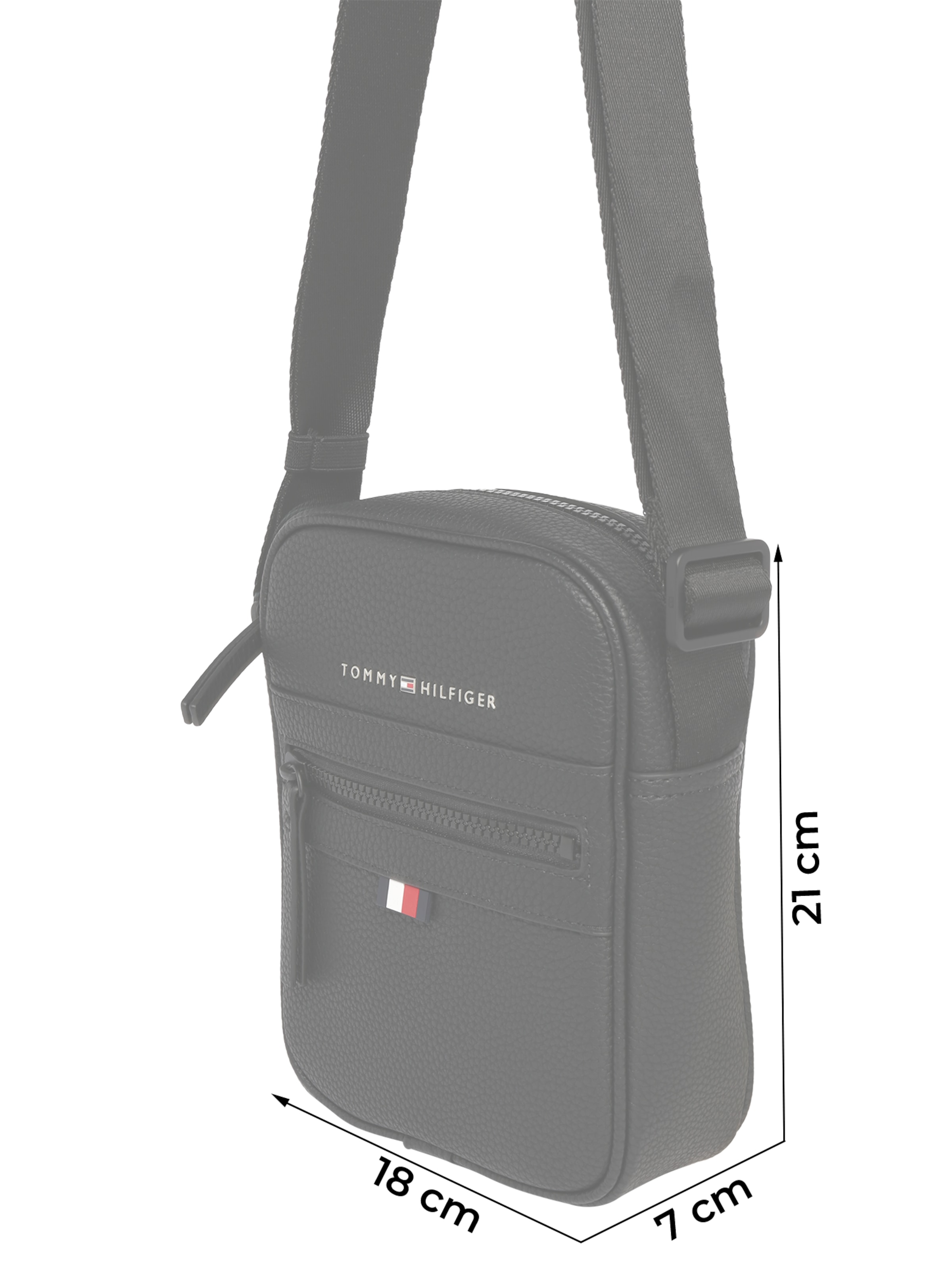 TOMMY HILFIGER Taška cez rameno 'Essential' - Čierna