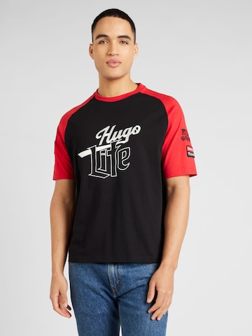 HUGO Red Тениска 'Dilife' в черно: отпред