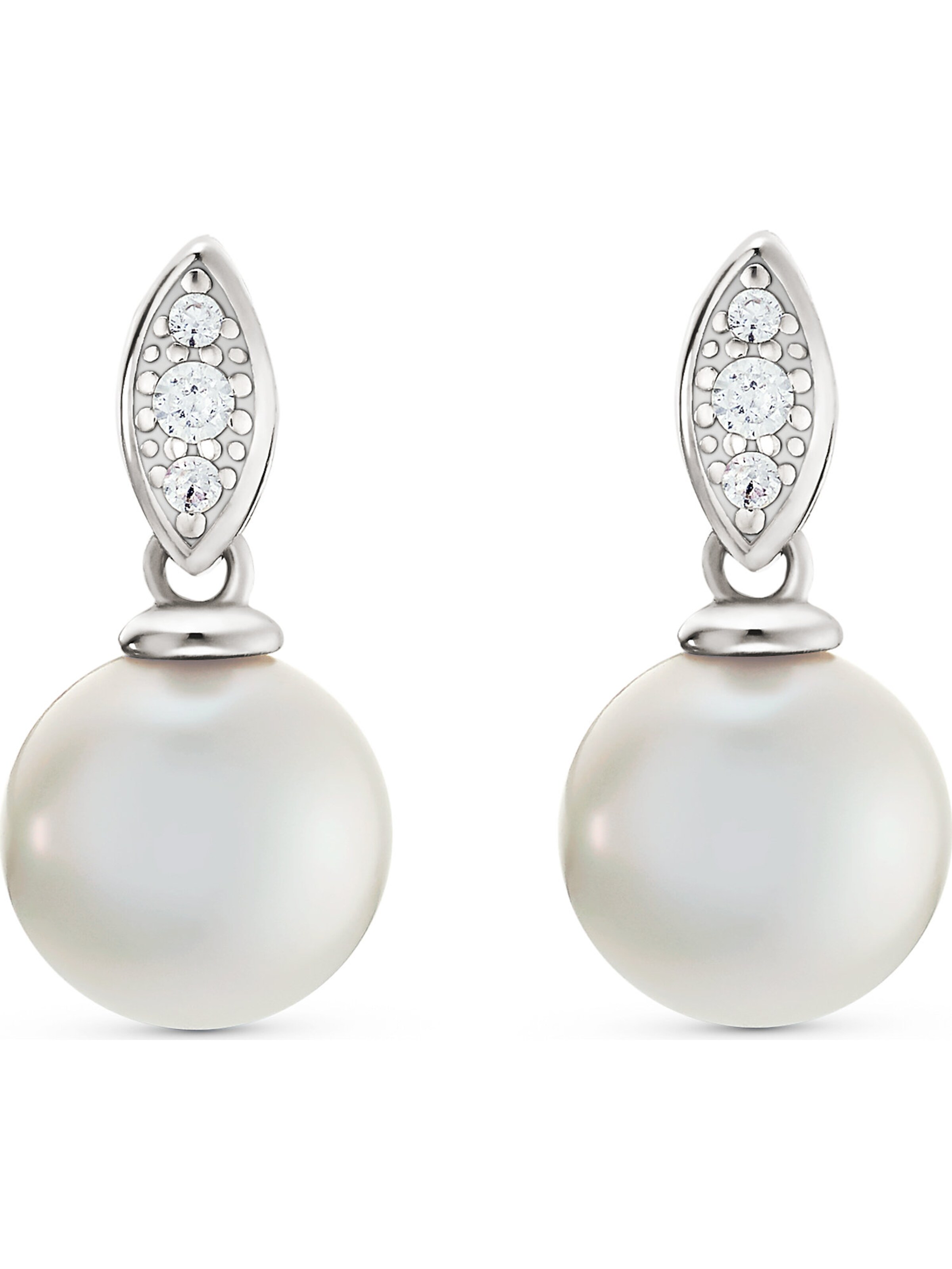 CHRIST Ohrstecker in Weiß: Vorderseite