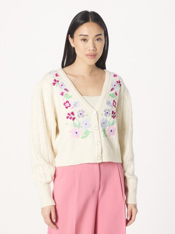 Fabienne Chapot Knit Cardigan in White: front