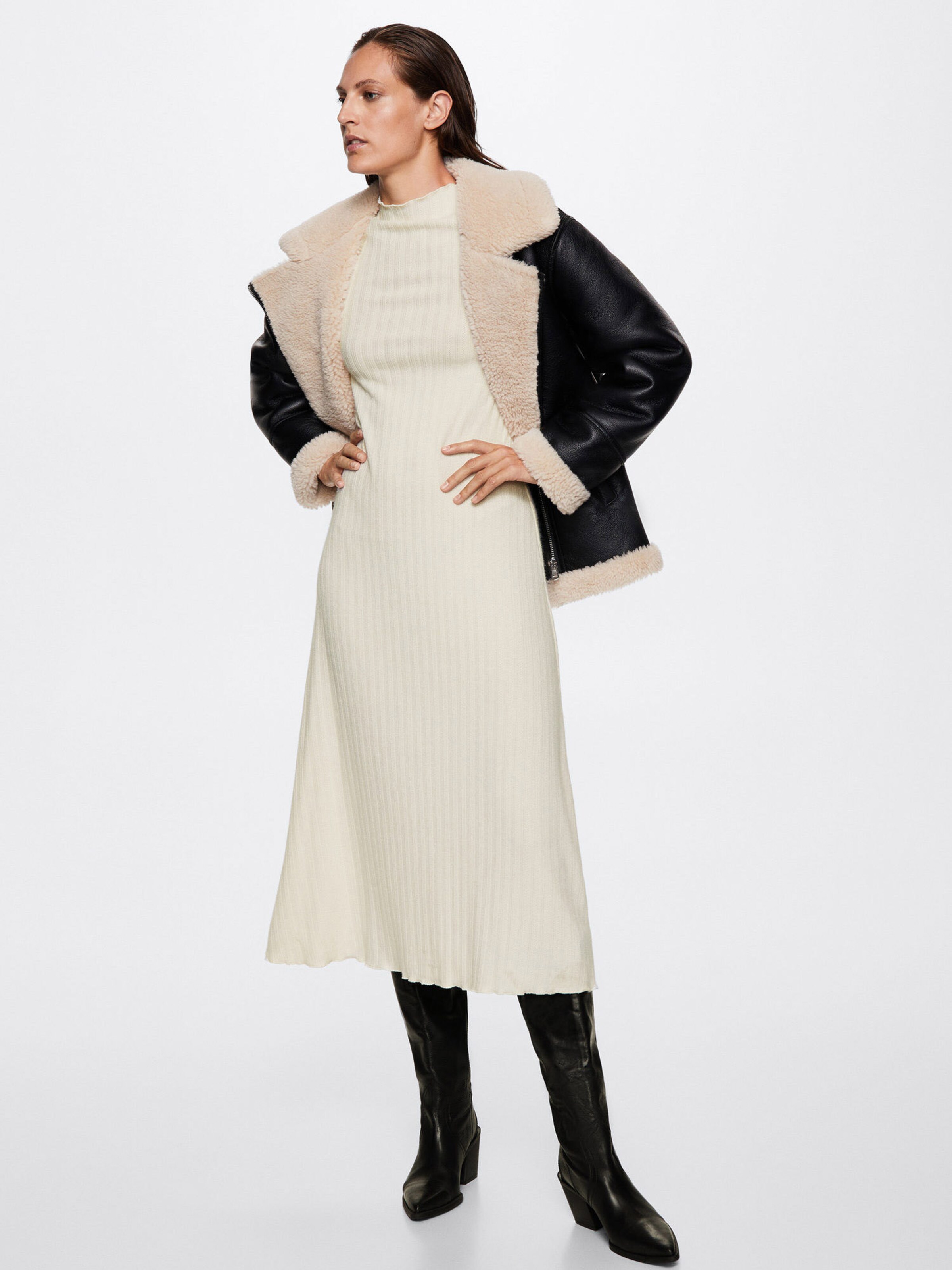 MANGO Gebreide jurk JACK 2 in Lichtbeige ABOUT YOU