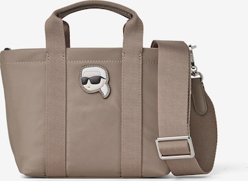 Borsa a mano ' K/IKONIK KLEINE TOTE-BAG AUS NYLON ' di Karl Lagerfeld in grigio: frontale