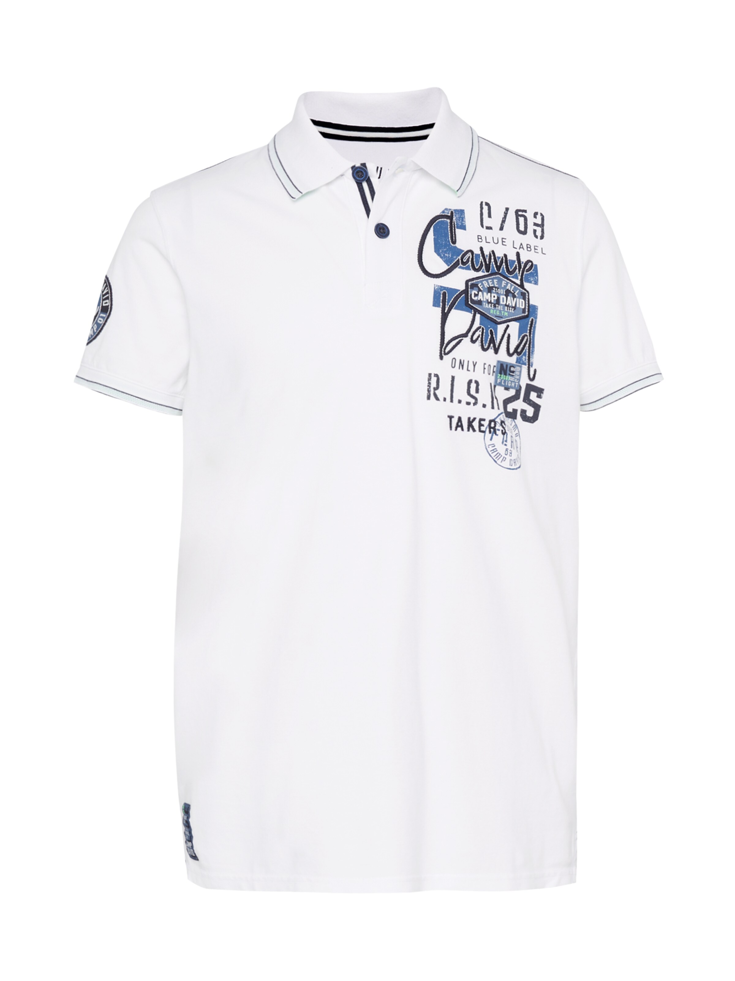 T-Shirt CAMP DAVID en blanc : devant