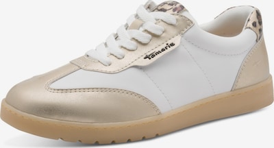 Tamaris Wide Fit Sneaker low 'Tamaris Comfort Sneaker - Weiß/Gold Leder/Synthetik' in 38 in weiß, Produktansicht