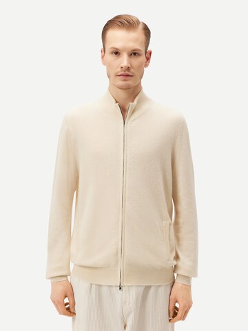 GOBI Cashmere Strickjacke 'Men's Essential Full-Zip Cashmere Cardigan'‌‌‌‌‌‌‌ in Weiß