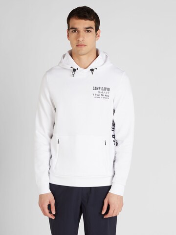 Sweat-shirt CAMP DAVID en blanc : devant