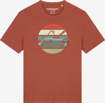 Watapparel Shirt 'Recumbent Bike' in Bruin: voorkant