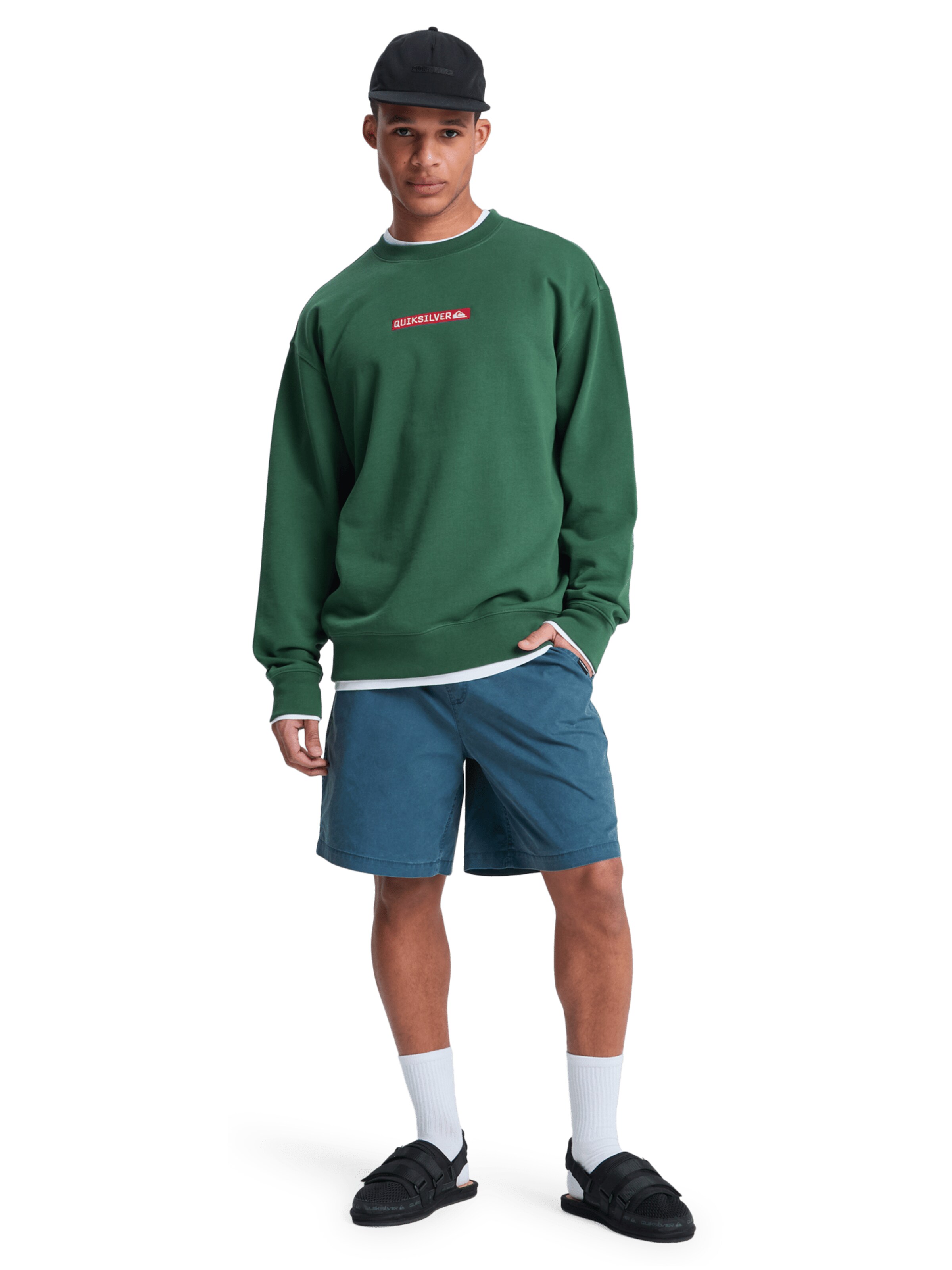 QUIKSILVER Sweatshirt 'Dna' in Green