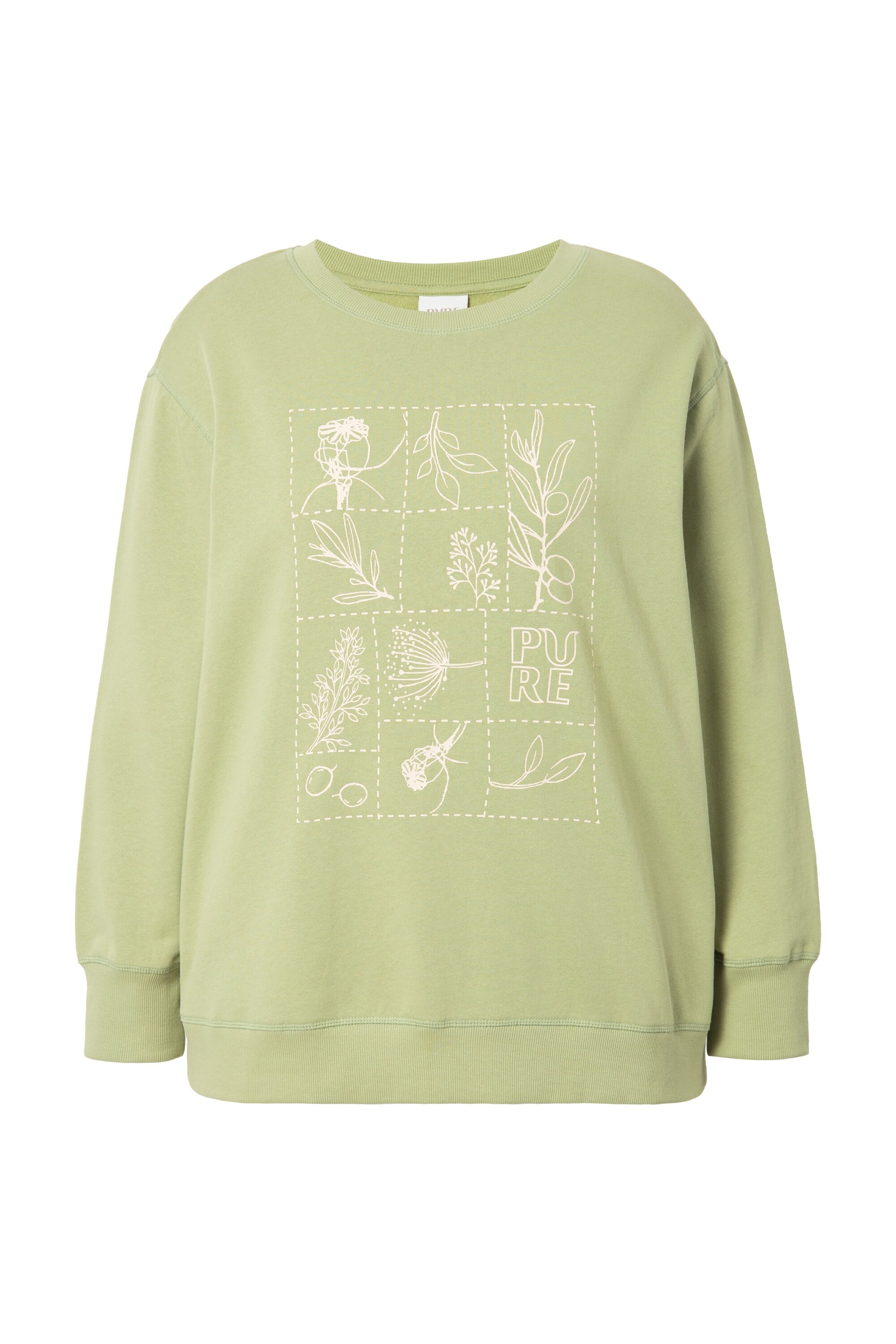 Ulla Popken Sweatshirt in Grün: Vorderseite