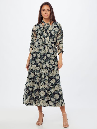 Rochie tip bluză Freebird pe galben deschis / verde închis / negru, Vizualizare model