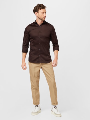 Coupe slim Chemise 'Parma' JACK & JONES en marron