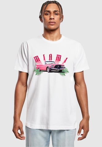Mister Tee Shirt 'Miami Car' in Wit: voorkant