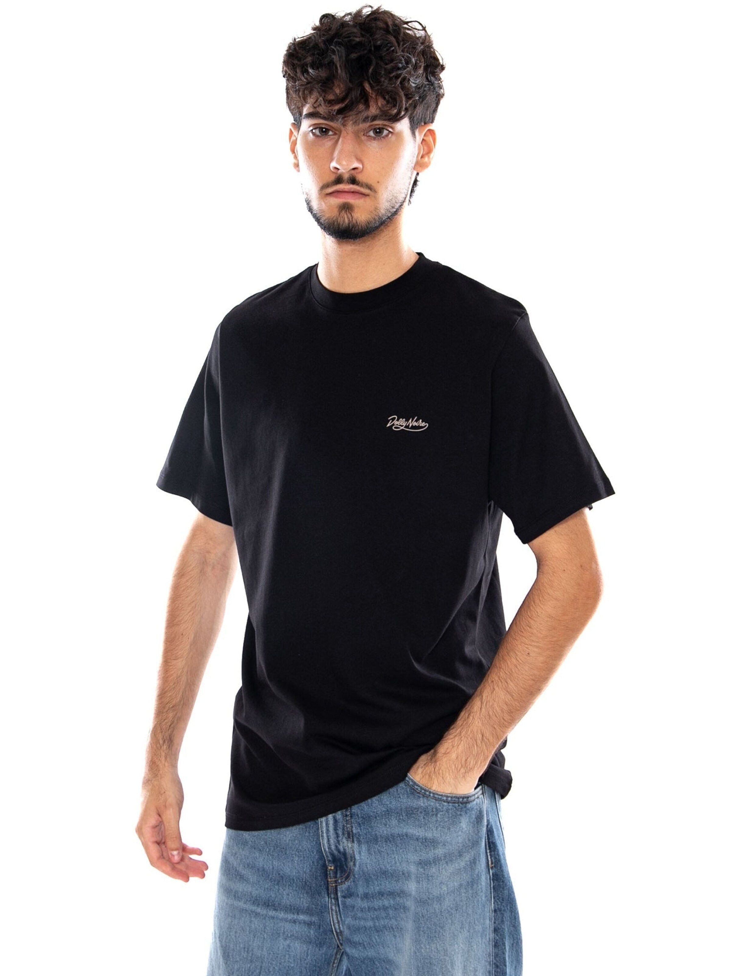 Maglietta 'ASSO DI DENARI TEE BLACK' di DOLLY NOIRE in nero: frontale