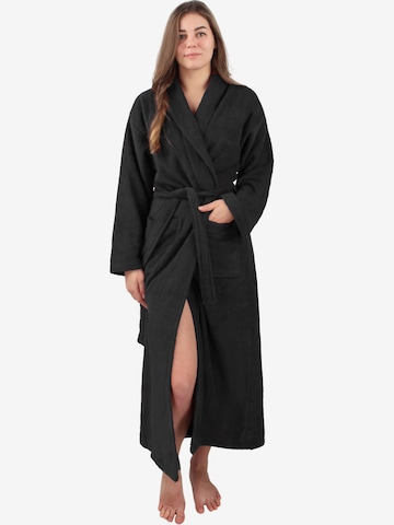 normani Long Bathrobe in Black