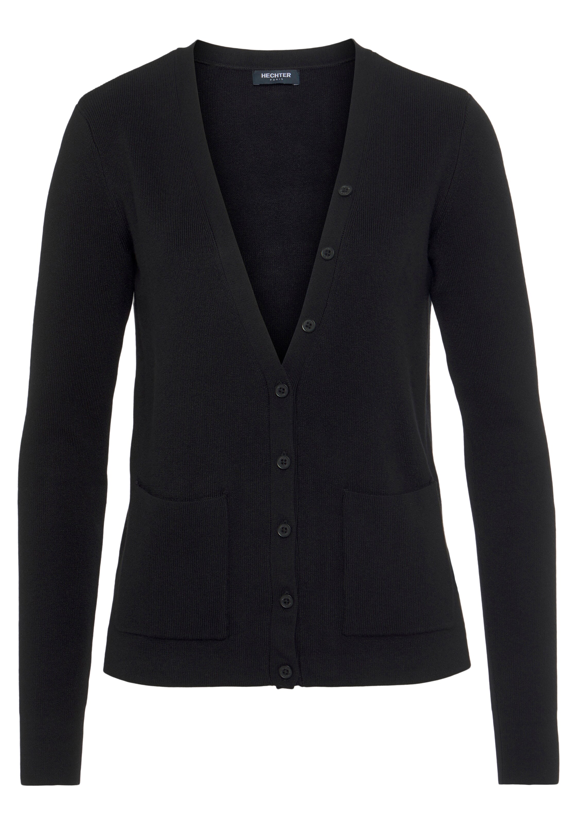 HECHTER PARIS Strickjacke in Schwarz: Vorderseite