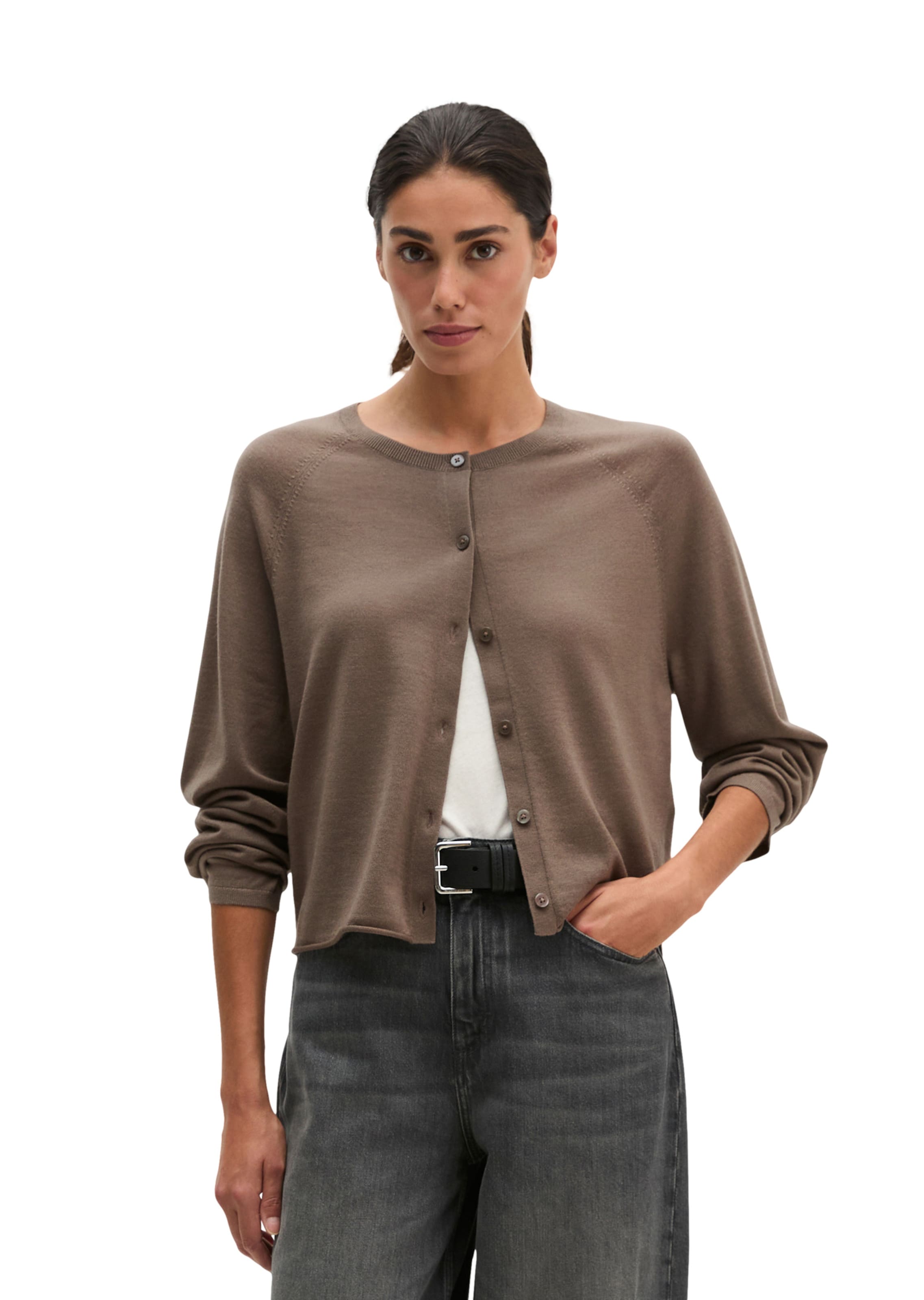 Marc O'Polo Strickjacke in Braun: Vorderseite