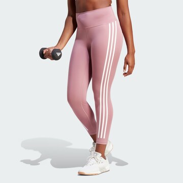 ADIDAS SPORTSWEAR Skinny Workout Pants 'Optime Train Icons' in Pink: front