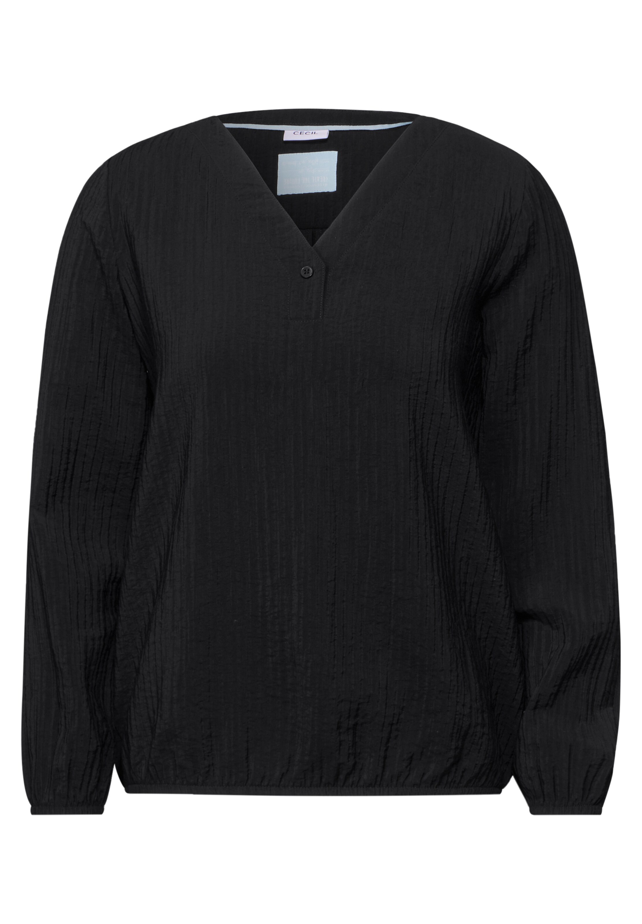 CECIL Strukturtunika in Schwarz: Vorderseite